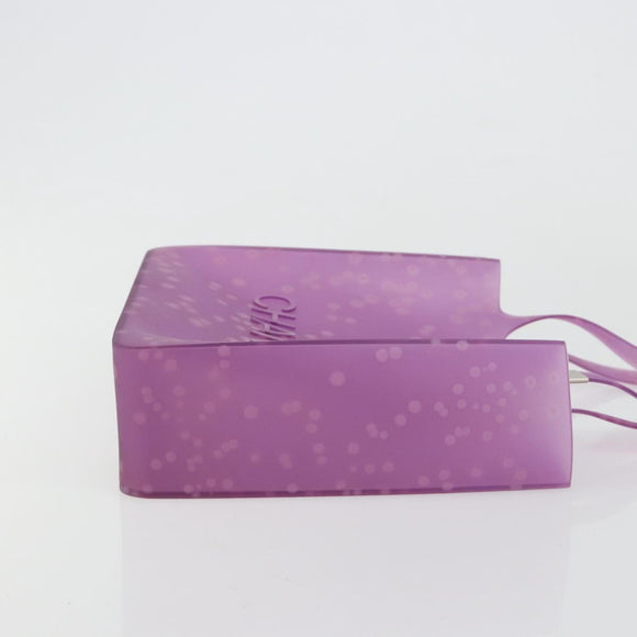 CHANEL Tote Bag Rubber Purple CC Auth 183664