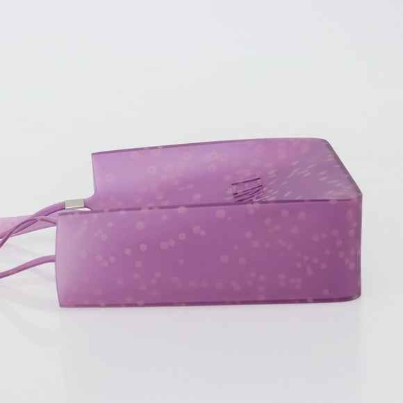 CHANEL Tote Bag Rubber Purple CC Auth 183664
