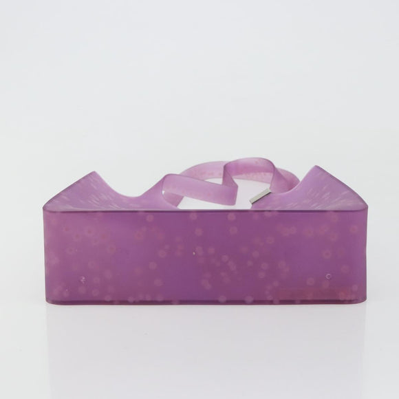 CHANEL Tote Bag Rubber Purple CC Auth 183664