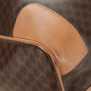 CELINE Macadam Canvas Boston Bag PVC Leather Brown Gold Auth 183666V-18