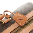 CELINE Macadam Canvas Boston Bag PVC Leather Brown Gold Auth 183666V-9