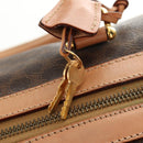 CELINE Macadam Canvas Boston Bag PVC Leather Brown Gold Auth 183666V-20