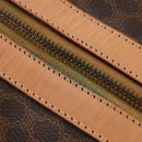 CELINE Macadam Canvas Boston Bag PVC Leather Brown Gold Auth 183666V-23