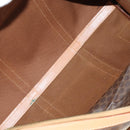 CELINE Macadam Canvas Boston Bag PVC Leather Brown Gold Auth 183666V-10