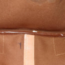CELINE Macadam Canvas Boston Bag PVC Leather Brown Gold Auth 183666V-26