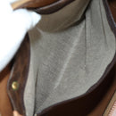 CELINE Macadam Canvas Boston Bag PVC Leather Brown Gold Auth 183666V-30