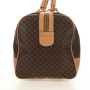 CELINE Macadam Canvas Boston Bag PVC Leather Brown Gold Auth 183666V-3