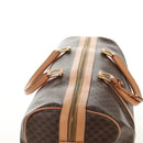 CELINE Macadam Canvas Boston Bag PVC Leather Brown Gold Auth 183666V-7