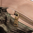 PRADA Hand Bag Leather Brown Gold Auth 183668A-24