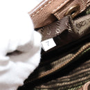 PRADA Hand Bag Leather Brown Gold Auth 183668A-10
