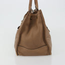 PRADA Hand Bag Leather Brown Gold Auth 183668A-4