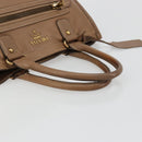 PRADA Hand Bag Leather Brown Gold Auth 183668A-6