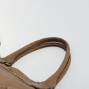 PRADA Hand Bag Leather Brown Gold Auth 183668A-15