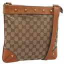 GUCCI GG Canvas Shoulder Bag Beige Gold 120893 Auth 183669-1