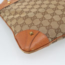 GUCCI GG Canvas Shoulder Bag Beige Gold 120893 Auth 183669-11