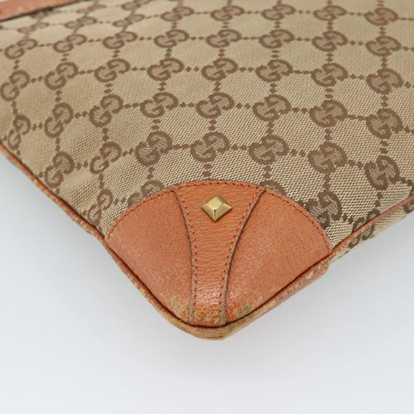 GUCCI GG Canvas Shoulder Bag Beige Gold 120893 Auth 183669