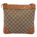 GUCCI GG Canvas Shoulder Bag Beige Gold 120893 Auth 183669-3