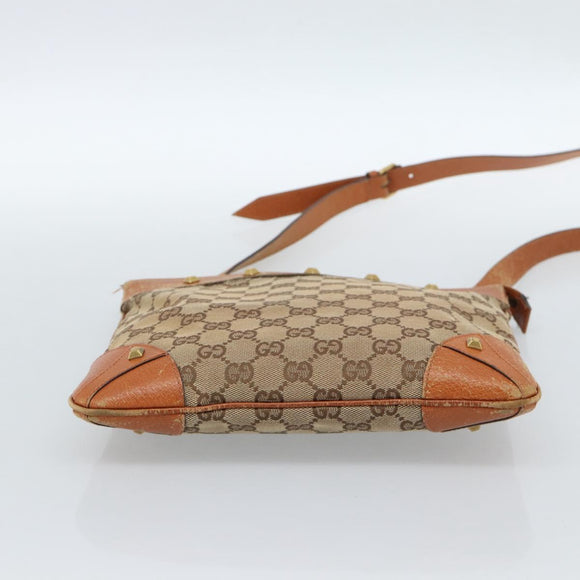 GUCCI GG Canvas Shoulder Bag Beige Gold 120893 Auth 183669
