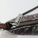 FENDI Zucchino Canvas Shoulder Bag Gray Silver Auth 183672A-20
