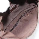FENDI Zucchino Canvas Shoulder Bag Gray Silver Auth 183672A-11