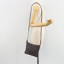 FENDI Zucchino Canvas Shoulder Bag Gray Silver Auth 183672A-25