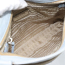 PRADA Shoulder Bag Leather Light Blue Silver Auth 183673A-11