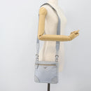 PRADA Shoulder Bag Leather Light Blue Silver Auth 183673A-23