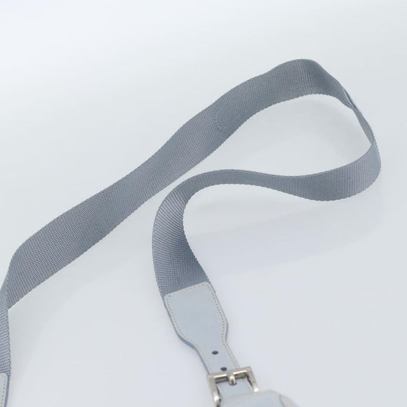 PRADA Shoulder Bag Leather Light Blue Silver Auth 183673A