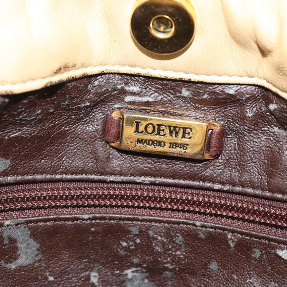 LOEWE Umhängetasche Leder Beige Gold Original 183674