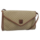 CELINE Macadam Canvas Shoulder Bag PVC Beige Gold Auth 183675-1