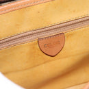 CELINE Macadam Canvas Shoulder Bag PVC Beige Gold Auth 183675-17