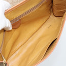 CELINE Macadam Canvas Shoulder Bag PVC Beige Gold Auth 183675-11