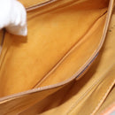CELINE Macadam Canvas Shoulder Bag PVC Beige Gold Auth 183675-21