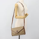 CELINE Macadam Canvas Shoulder Bag PVC Beige Gold Auth 183675-24
