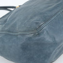 Miu Miu Hand Bag Leather Navy Gold Auth 183676A-16