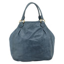 Miu Miu Hand Bag Leather Navy Gold Auth 183676A-2