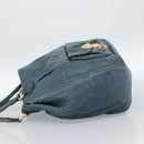 Miu Miu Hand Bag Leather Navy Gold Auth 183676A-3