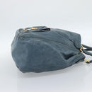 Miu Miu Hand Bag Leather Navy Gold Auth 183676A-4