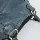 Miu Miu Hand Bag Leather Navy Gold Auth 183676A-6