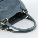 Miu Miu Hand Bag Leather Navy Gold Auth 183676A-7