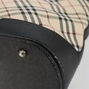 BURBERRY Nova Check Shoulder Bag Canvas Beige Silver Auth 183677-10