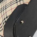 BURBERRY Nova Check Shoulder Bag Canvas Beige Silver Auth 183677-14