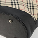 BURBERRY Nova Check Shoulder Bag Canvas Beige Silver Auth 183677-12