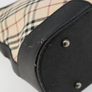 BURBERRY Nova Check Shoulder Bag Canvas Beige Silver Auth 183677-16