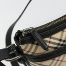 BURBERRY Nova Check Shoulder Bag Canvas Beige Silver Auth 183677-10