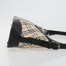 BURBERRY Nova Check Shoulder Bag Canvas Beige Silver Auth 183677-3