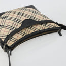 BURBERRY Nova Check Shoulder Bag Canvas Beige Silver Auth 183677-6