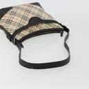 BURBERRY Nova Check Shoulder Bag Canvas Beige Silver Auth 183677-7