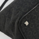 CELINE C Macadam Canvas Shoulder Bag Black Silver Auth 183678A-11