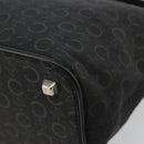 CELINE C Macadam Canvas Shoulder Bag Black Silver Auth 183678A-12